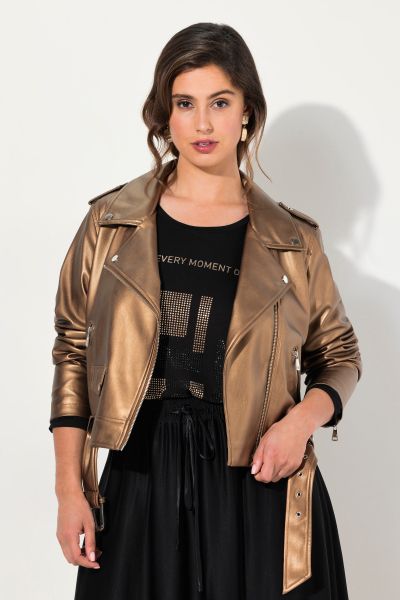 Biker Style Faux Leather Jacket