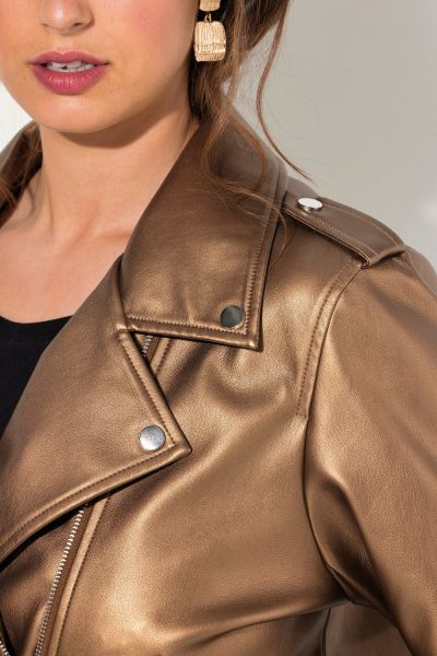 Biker Style Faux Leather Jacket