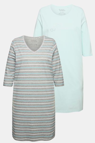 2 Pack Long 3/4 Sleeve Sleep Tees