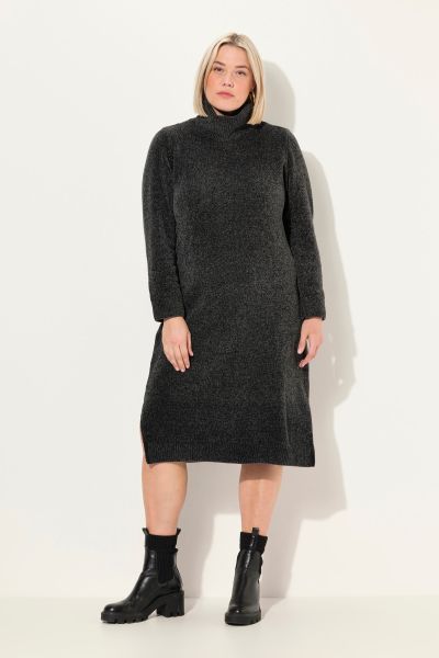 Chenille Long Sleeve Turtleneck Dress