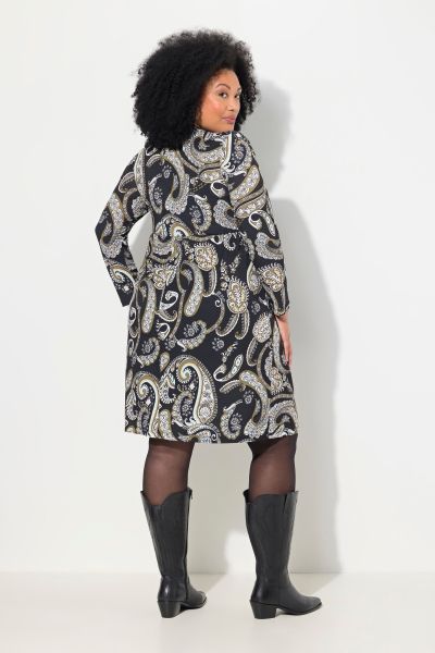 Matte Jersey Floral Silhouette Long Sleeve Tunic