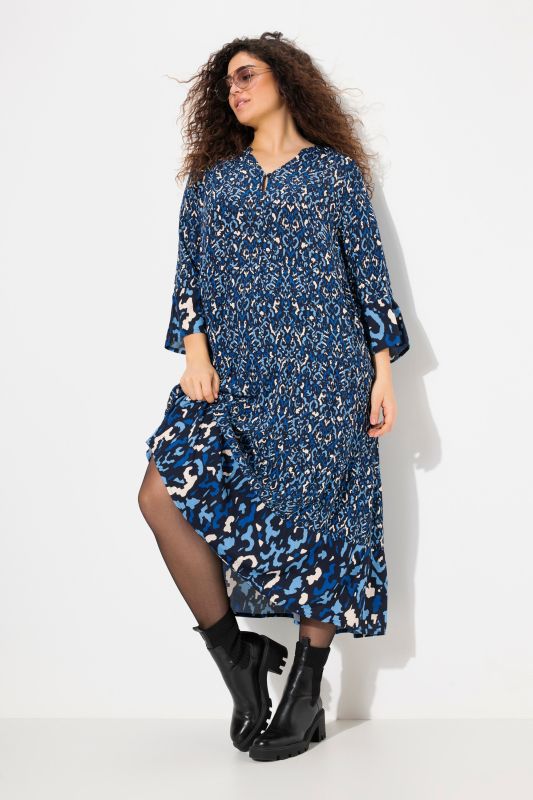 Geometric Print 3/4 Sleeve Dress