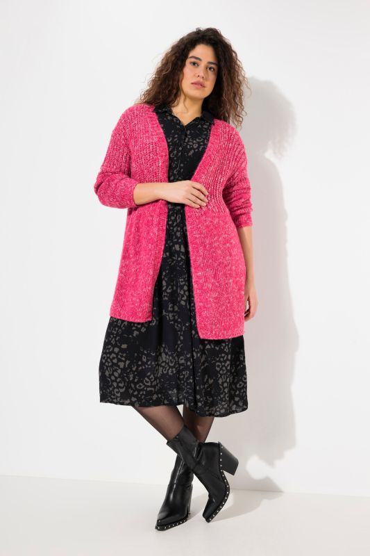 Chunky Heather Knit Open Shape Cardigan