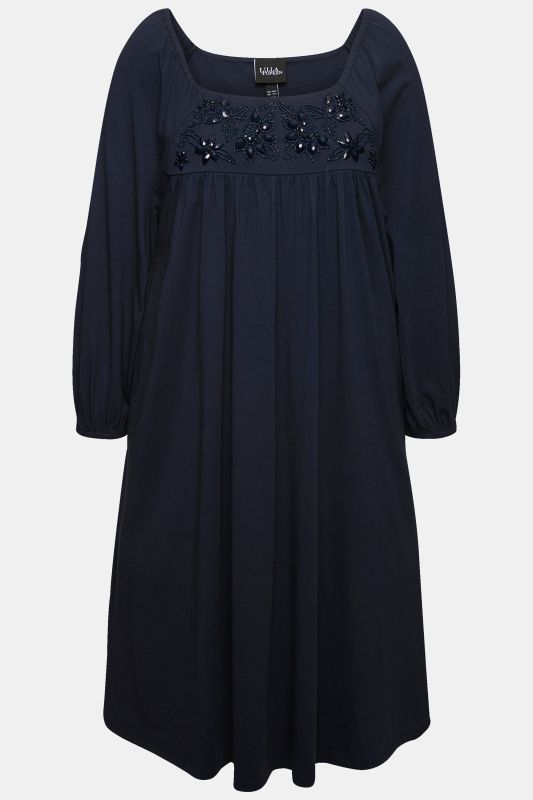 Beaded Long Sleeve Peasant Dress