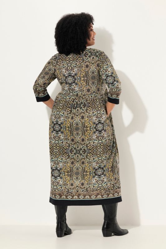 Paisley 3/4 Sleeve Jersey Dress