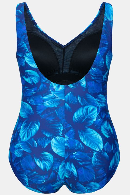 Leaf Print One Piece Swimsuit