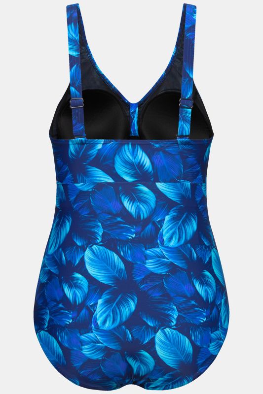 Bellieva Leaf Print One Piece Swimsuit