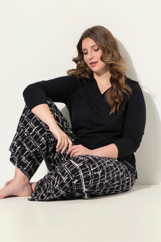 Abstract Harmony Wide Leg Pajama Set