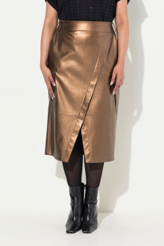 Metallic Leather Look Skirt