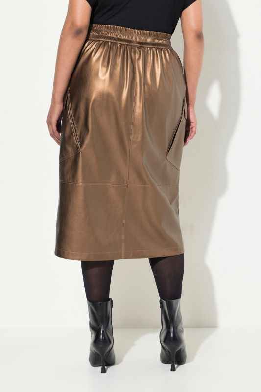 Metallic Leather Look Skirt