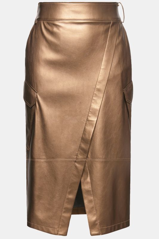 Metallic Leather Look Skirt