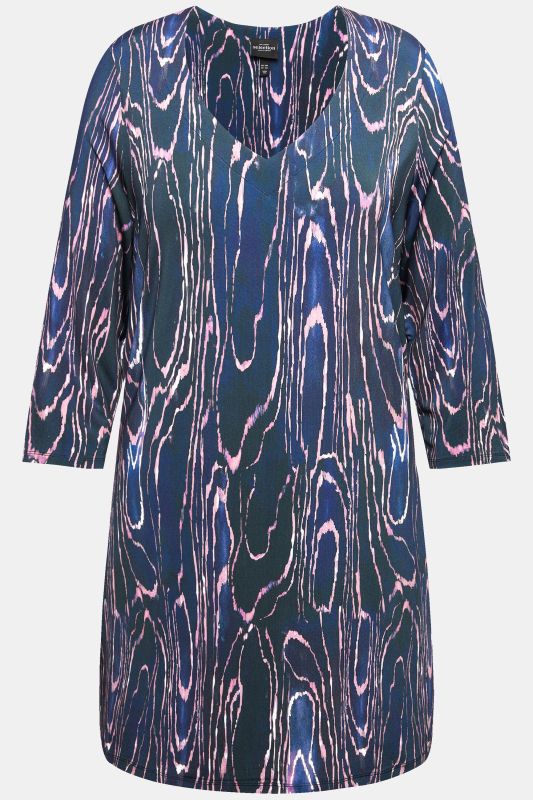 Marbled Slinky Knit 3/4 Sleeve Tunic