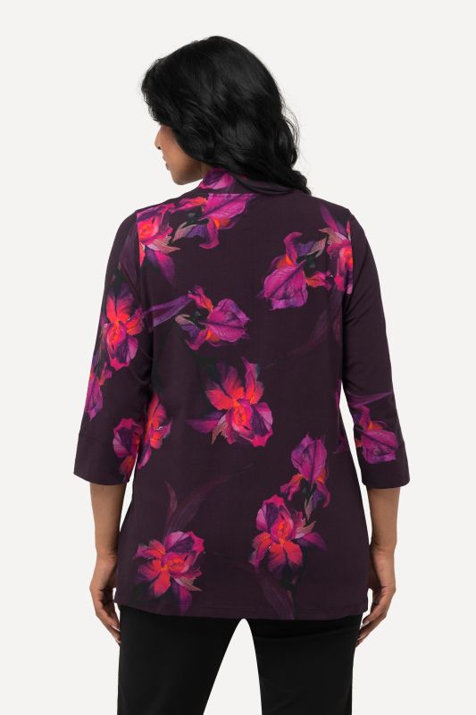 Lilac Motif 3/4 Sleeve Pima Cotton Tee