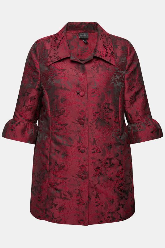 Taffeta Jacquard 3/4 Sleeve Jacket