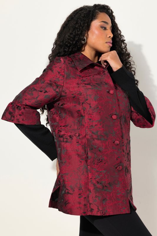 Taffeta Jacquard 3/4 Sleeve Jacket