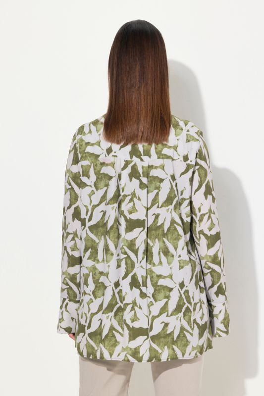 Leaf Print Long Sleeve Blouse