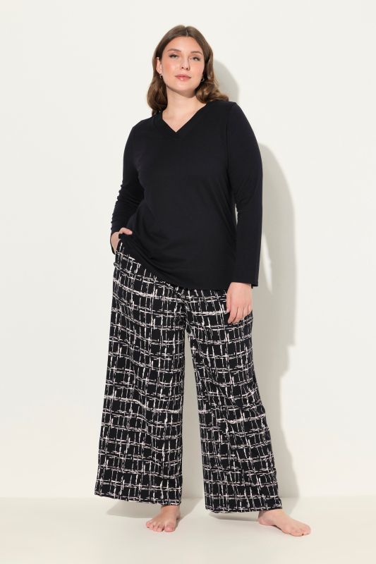 Abstract Harmony Wide Leg Pajama Set