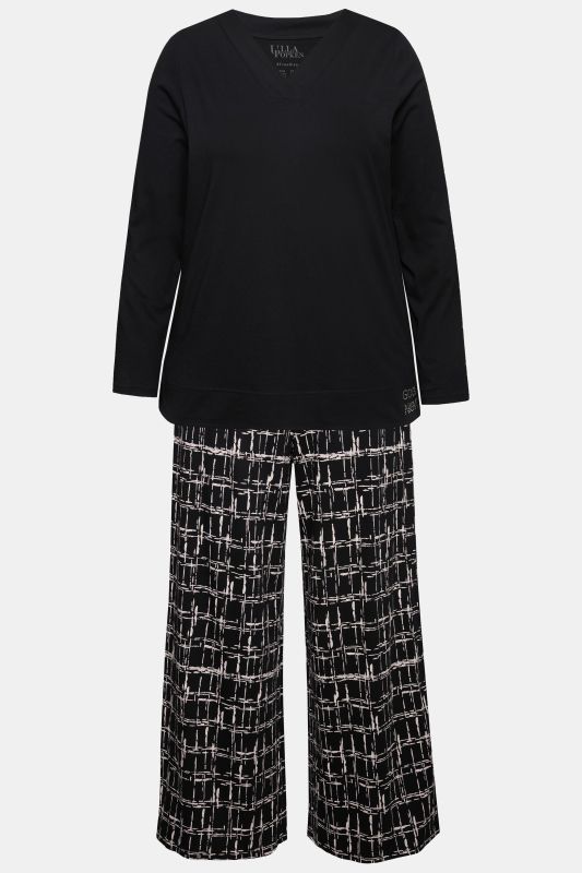 Abstract Harmony Wide Leg Pajama Set