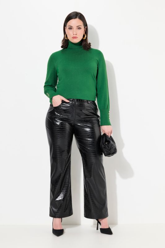 Faux Crocodile Leather Pants