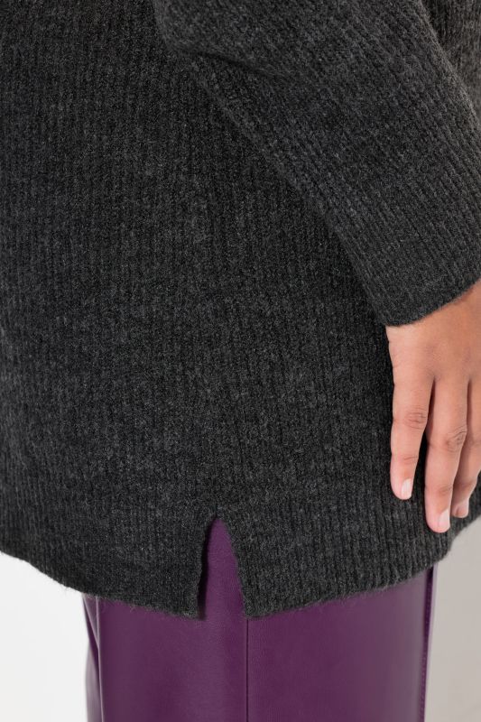 Draped Collar Long Sleeve Sweater