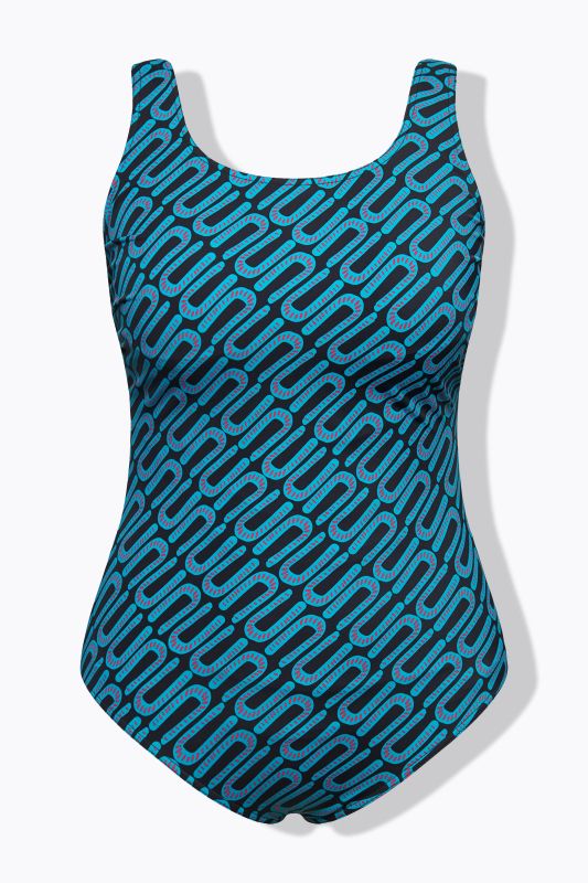 Geometric Print One Piece Swimsuit