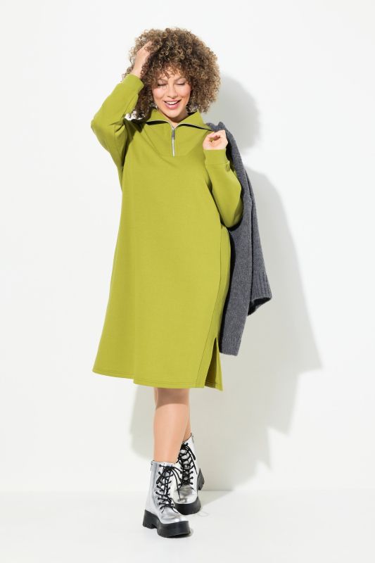 Long Sleeve Troyer Collar Dress