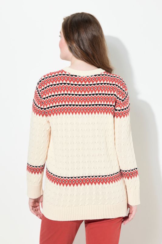 Eco Cotton Long Sleeve Fair Isle Sweater