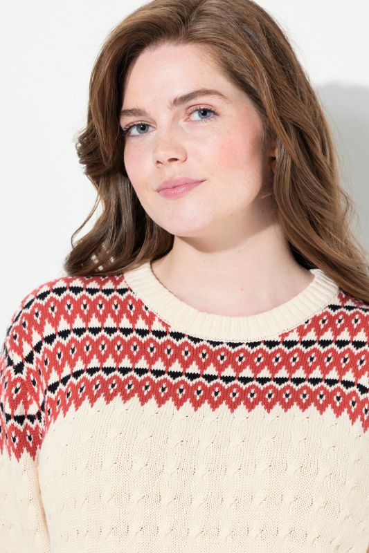 Eco Cotton Long Sleeve Fair Isle Sweater