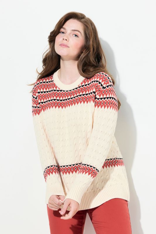 Eco Cotton Long Sleeve Fair Isle Sweater