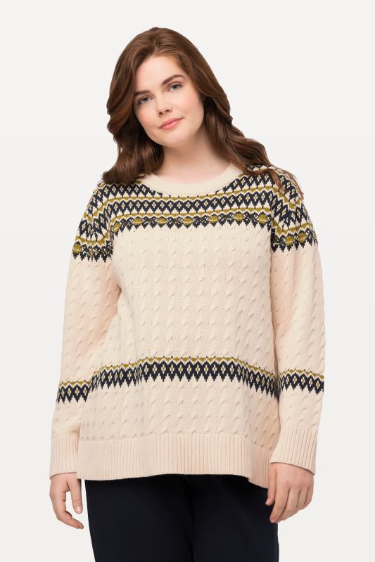 Eco Cotton Long Sleeve Fair Isle Sweater