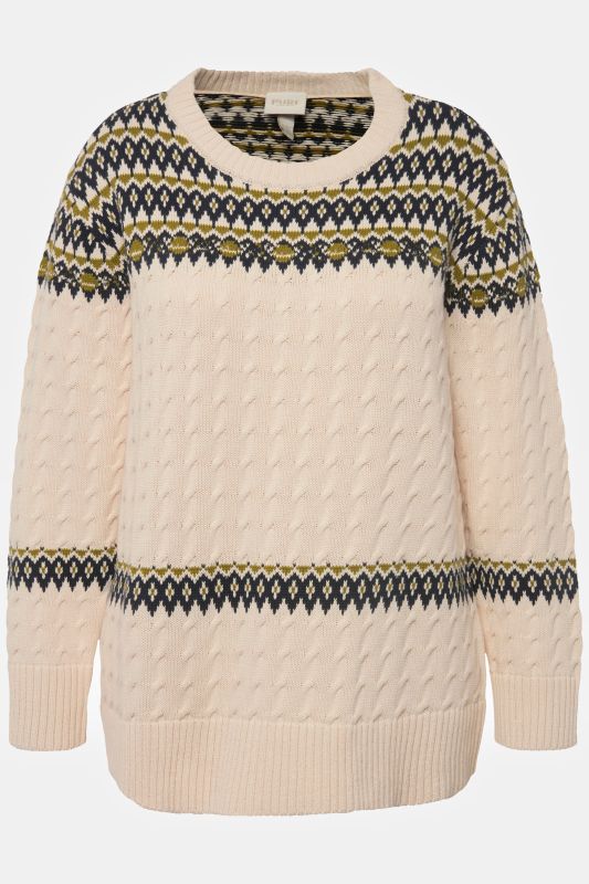 Eco Cotton Long Sleeve Fair Isle Sweater