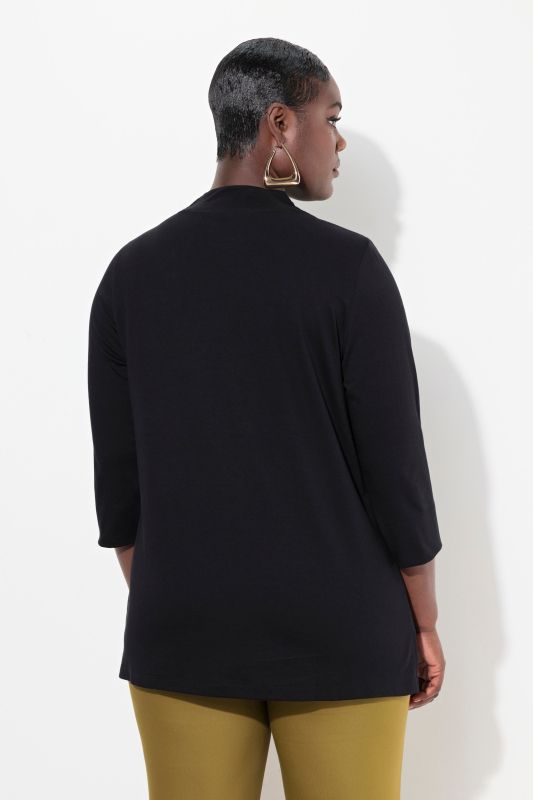 Pima Cotton 3/4 Sleeve Mock Turtleneck