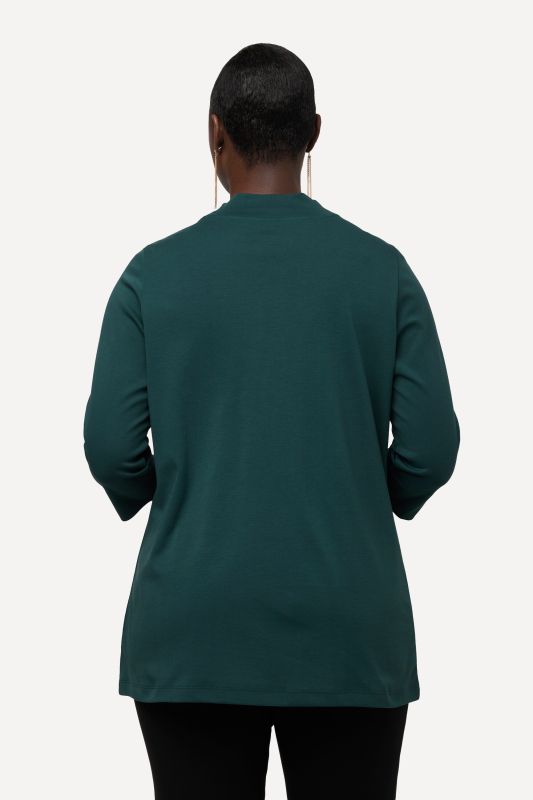 Pima Cotton 3/4 Sleeve Mock Turtleneck