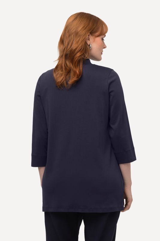 Pima Cotton 3/4 Sleeve Mock Turtleneck