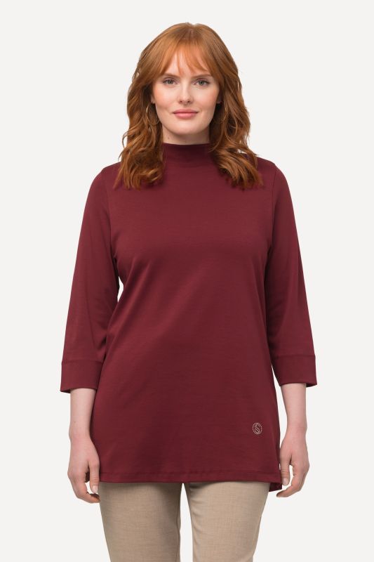 Pima Cotton 3/4 Sleeve Mock Turtleneck