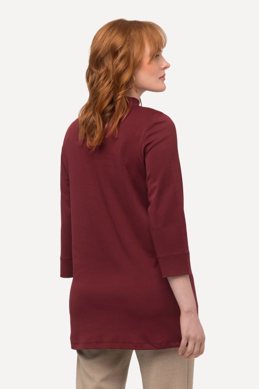 Pima Cotton 3/4 Sleeve Mock Turtleneck