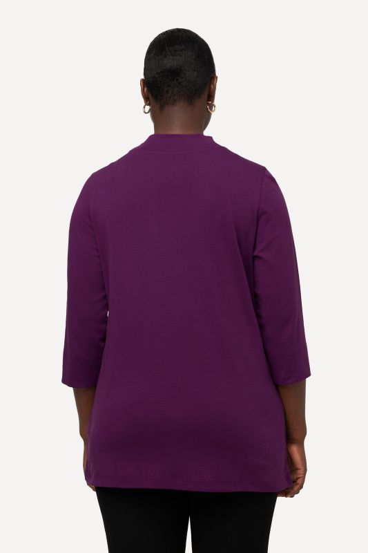 Pima Cotton 3/4 Sleeve Mock Turtleneck