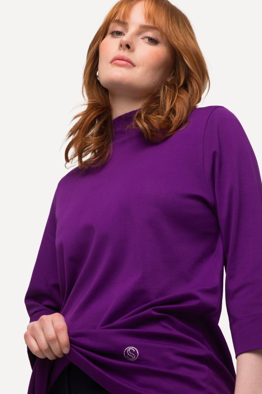 Pima Cotton 3/4 Sleeve Mock Turtleneck