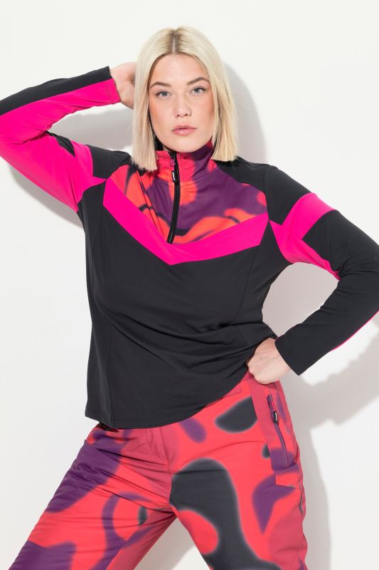 Colorblock Function Thermal Zip Top