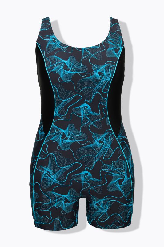 Geometric Wave Unitard Swimsuit