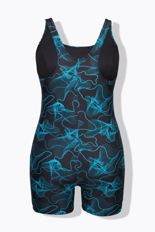 Geometric Wave Unitard Swimsuit