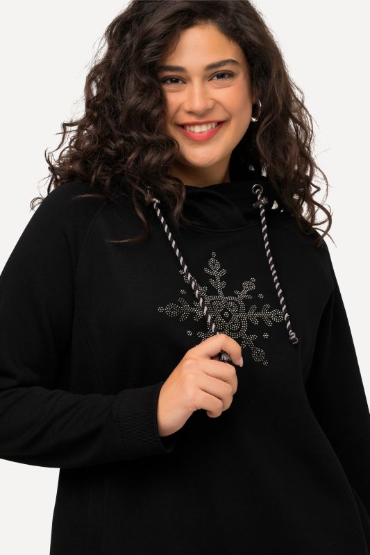 Long Sleeve Stand-up Collar Snowflake Sweatshirt