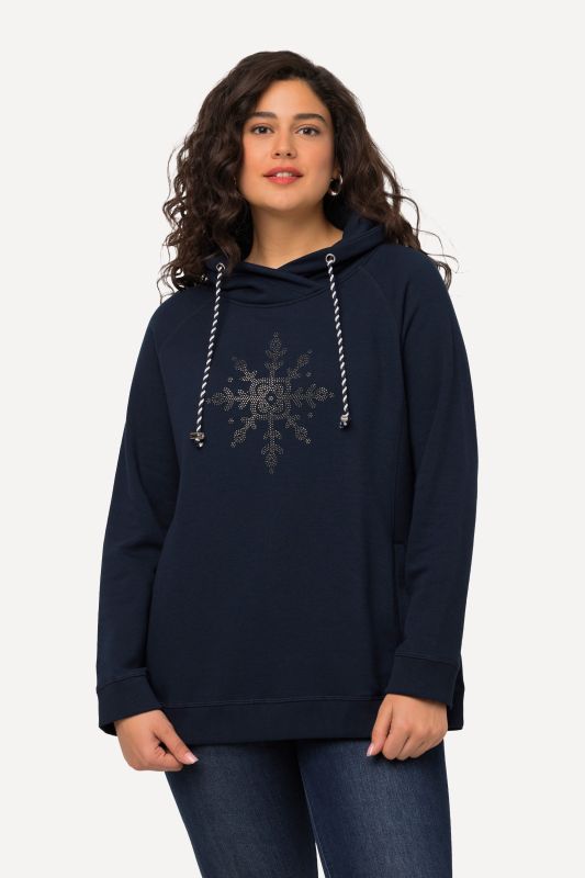 Long Sleeve Stand-up Collar Snowflake Sweatshirt