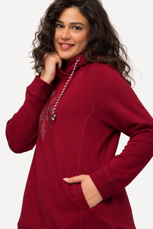 Long Sleeve Stand-up Collar Snowflake Sweatshirt