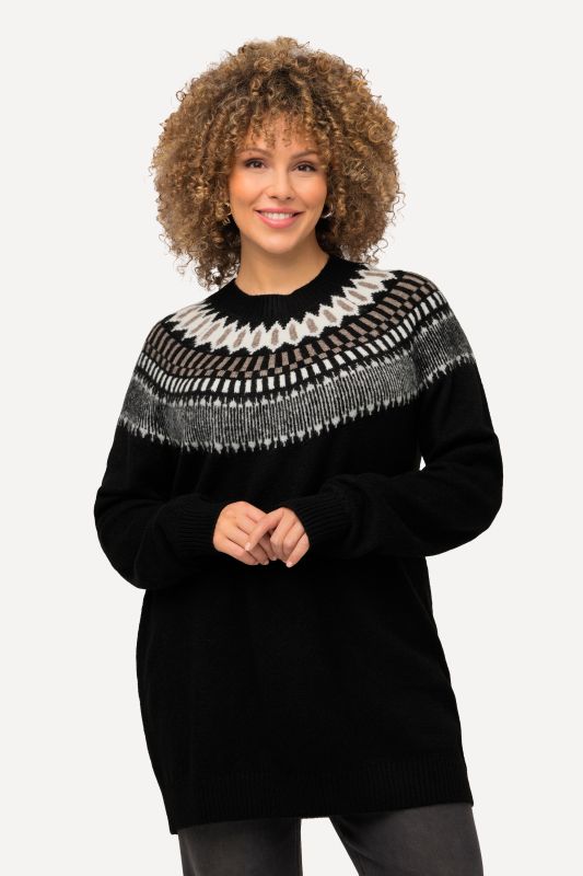 Norwegian-Inspired Long Sleeve Knit Sweater