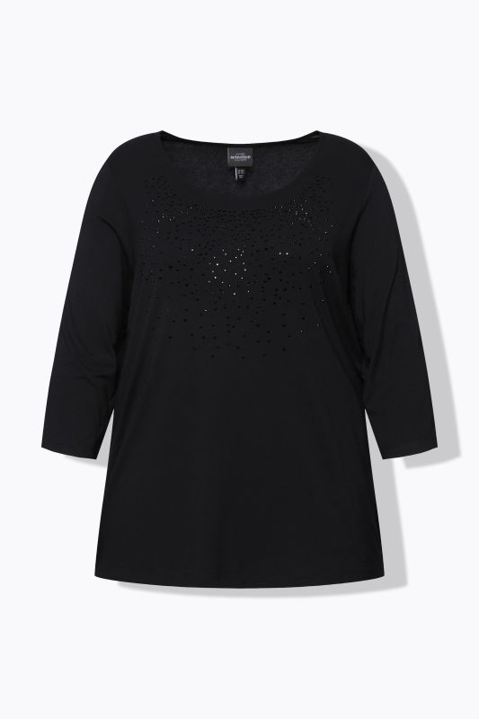 Subtle Rhinestone 3/4 Sleeve Tee