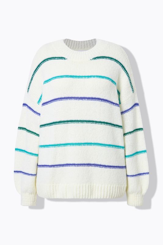 Textured Striped Long Sleeve Sweater