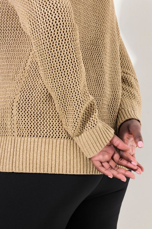 Metallic Knit Long Sleeve Cardigan