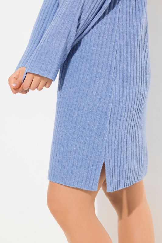 Ribbed Knit Long Sleeve Troyer Collar Dress