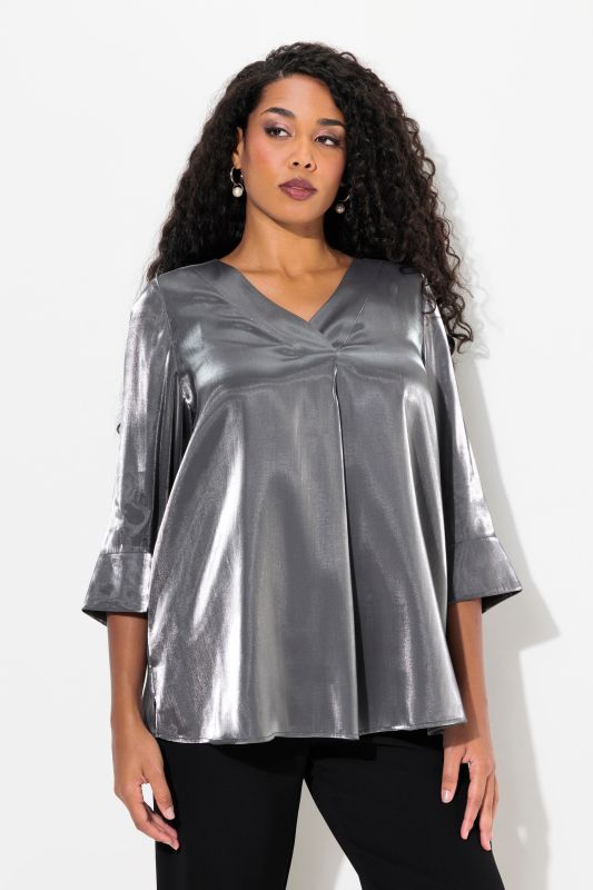 Satin A-Line 3/4 Sleeve Blouse